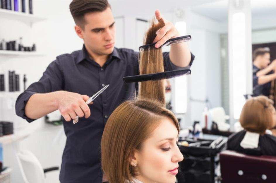 Nghệ Thuật Cắt Tóc: Khám Phá Xu Hướng, Kỹ Thuật Và Bí Quyết Sở Hữu Mái Tóc Hoàn Hảo 1 Thợ tóc tài hoa tạo nên vẻ đẹp tóc ấn tượng với kỹ thuật cắt điêu luyện trong không gian salon hiện đại.