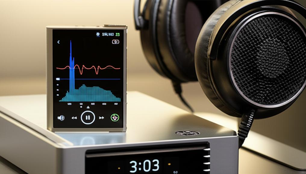 Phần mềm bán hàng offline 2 Hệ thống âm thanh Hi-Res cao cấp với máy nghe nhạc, tai nghe và đồ họa âm thanh.