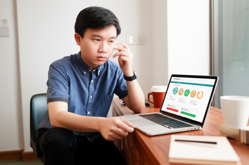 Người làm việc với máy tính, đối mặt với thách thức trong affiliate marketing.