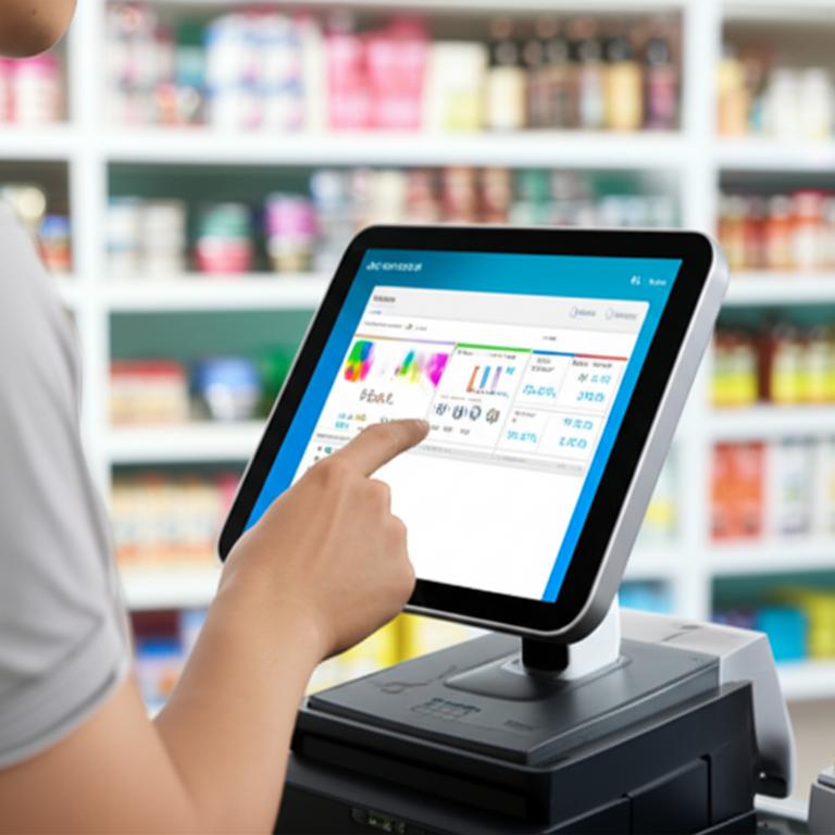 Giao diện phần mềm bán hàng hiện đại trên máy tính bảng.