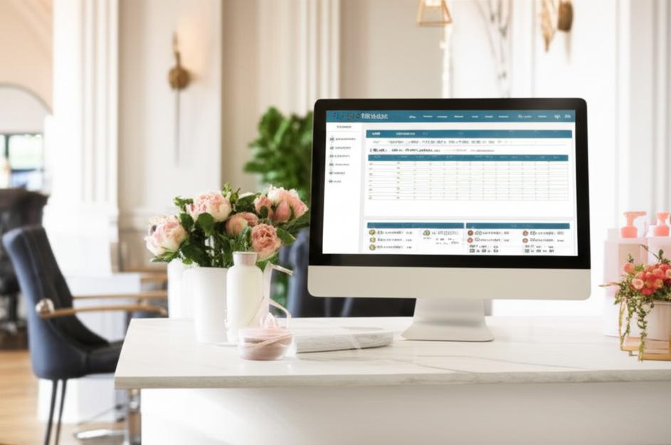 Bí Quyết Vận Hành Beauty Salon Hiệu Quả Với Phần Mềm Quản Lý Dạng Desktop 7 Giao diện phần mềm quản lý salon trên máy tính để bàn tại quầy lễ tân.