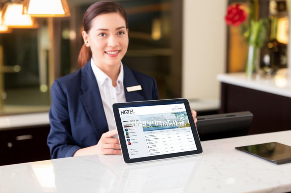 Giao diện phần mềm quản lý khách sạn tại quầy lễ tân.