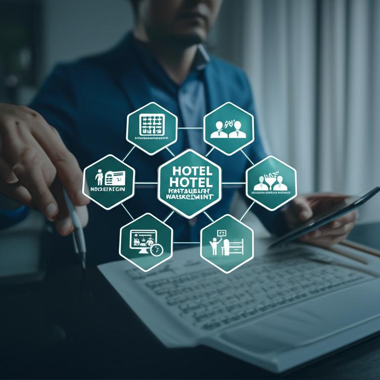 Giao diện phần mềm quản lý nhà hàng khách sạn tích hợp, hiển thị các chức năng chính.