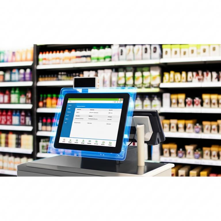 Cửa hàng bán lẻ hiện đại với hệ thống máy tính tiền POS hiệu quả.