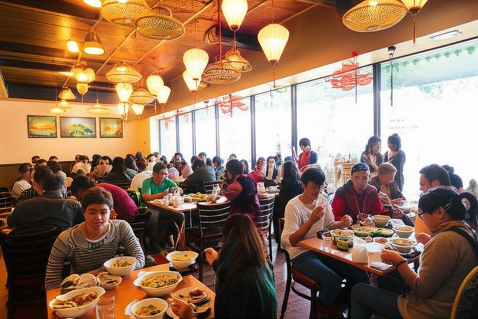 Quán Ăn Trưa Ngon Tuyệt: Hướng Dẫn Chọn Lựa Và Những Địa Điểm Đáng Thử 8 Không gian quán ăn trưa ấm cúng và nhộn nhịp với những món ăn hấp dẫn.