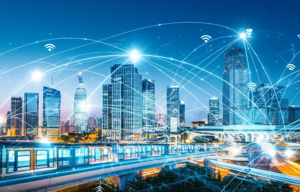 Thành phố thông minh kết nối bởi luồng dữ liệu IoT.