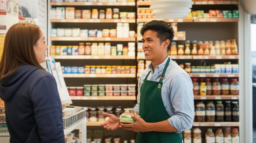 Tiệm tạp hóa ấm cúng, thân thiện nơi cộng đồng.