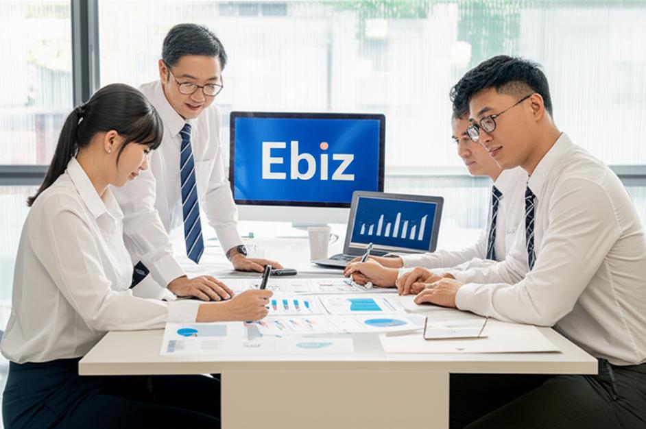 Văn phòng hiện đại với đội ngũ làm việc hiệu quả, biểu đồ tăng trưởng lợi nhuận và giảm chi phí.