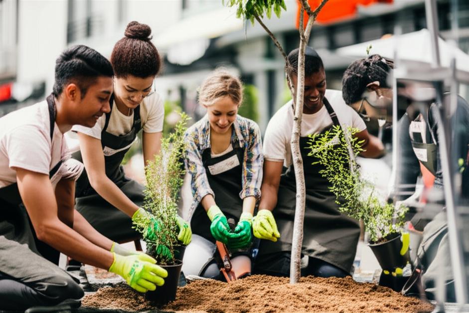 Nhân viên bán lẻ tham gia hoạt động cộng đồng và bảo vệ môi trường.
