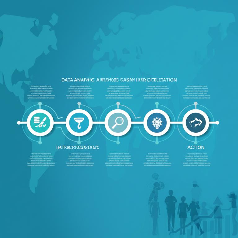 Infographic detailing the customer data analysis process from collection to action and growth.