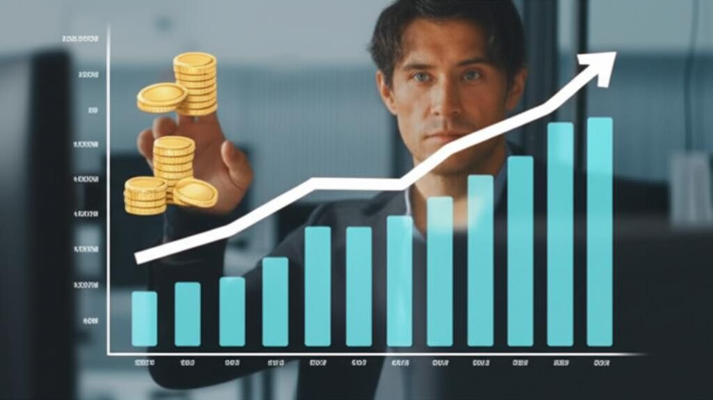 Bảng điều khiển tài chính hiển thị dòng tiền tích cực và biểu đồ tăng trưởng.