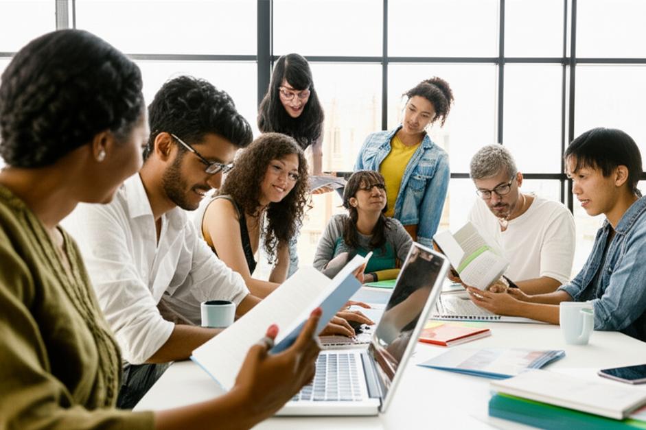 Học Tập Suốt Đời: Bí Quyết Vượt Lên Chính Mình Trong Thế Giới Biến Đổi 1 Những người đa dạng học hỏi cùng nhau trong môi trường hiện đại.