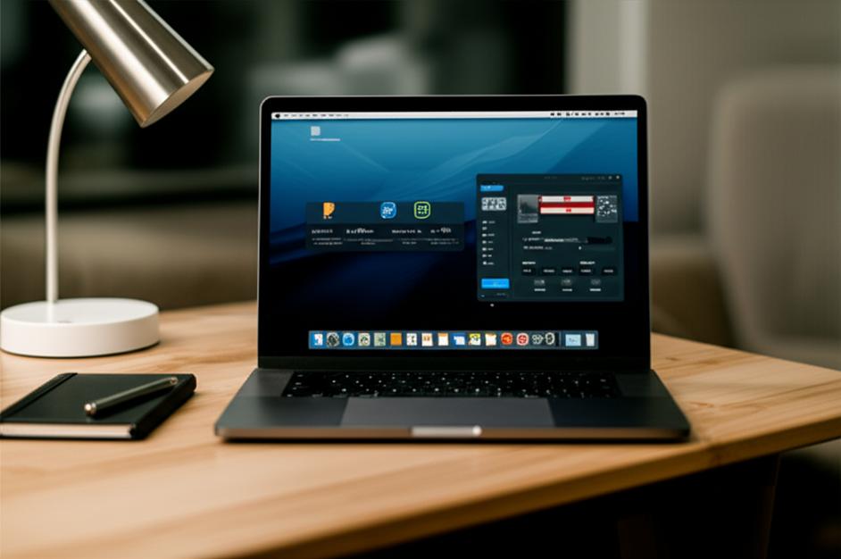 Khám Phá Thế Giới Ứng Dụng: Phần Mềm Cài Đặt Cho Mac Tốt Nhất Hiện Nay 4 Bàn làm việc với MacBook hiển thị nhiều loại ứng dụng.