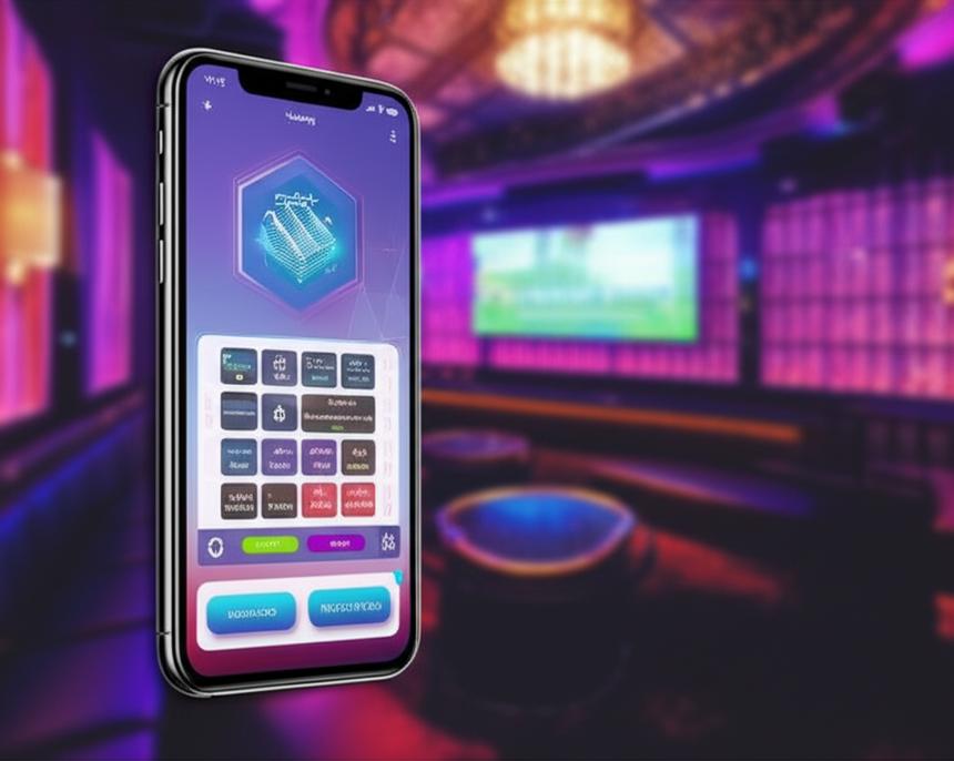 Giao diện phần mềm quản lý karaoke trên điện thoại di động.