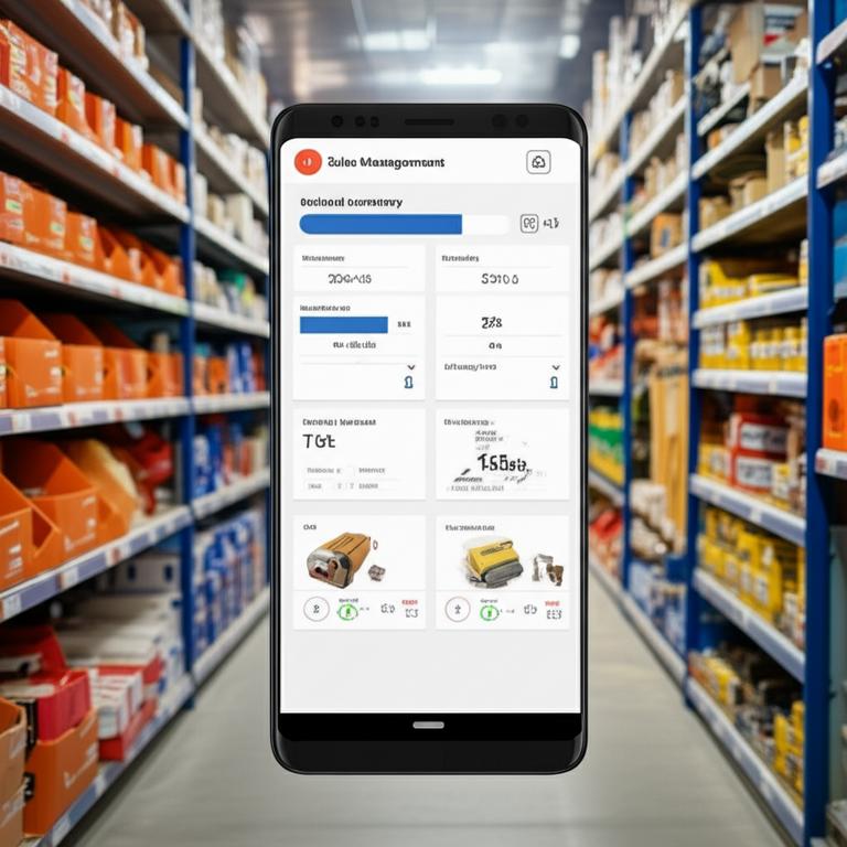 Giao diện phần mềm bán hàng điện nước trên điện thoại, thể hiện sự quản lý hiệu quả và chuyên nghiệp.