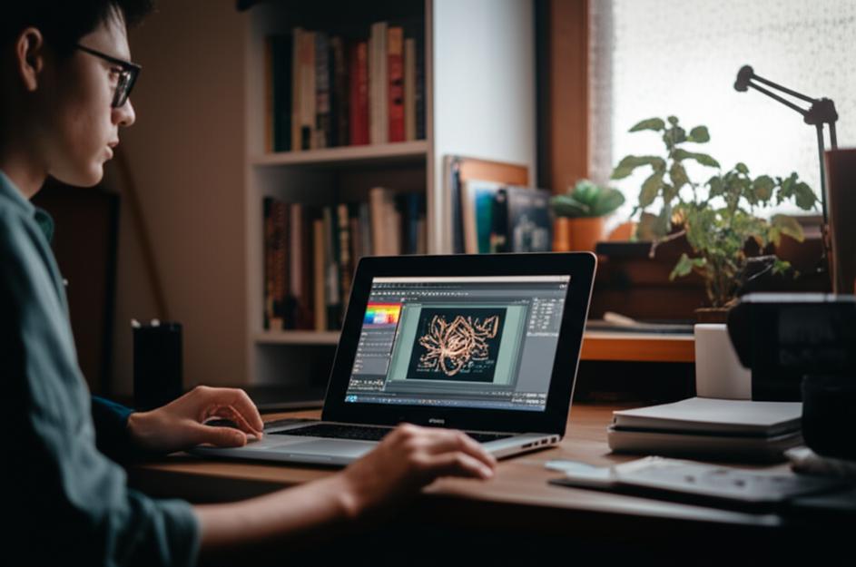 Khám Phá Thế Giới Phần Mềm Đồ Họa Offline: Công Cụ Mạnh Mẽ Cho Sáng Tạo Không Giới Hạn 2 Chuyên gia đồ họa tập trung làm việc trên phần mềm offline tại không gian riêng.