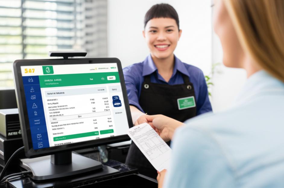 Phần mềm Ebiz POS hiển thị mẫu bill A5 tùy chỉnh, minh họa quy trình bán hàng hiệu quả.