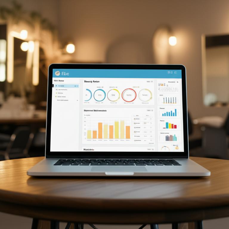 Bí Quyết Tối Ưu Vận Hành Thẩm Mỹ Viện Với Phần Mềm Quản Lý Báo Cáo Offline 1 Giao diện phần mềm quản lý thẩm mỹ viện Ebiz trên laptop.