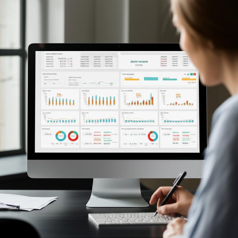 Giao diện phần mềm tính tiền hiển thị báo cáo doanh thu và biểu đồ tăng trưởng.